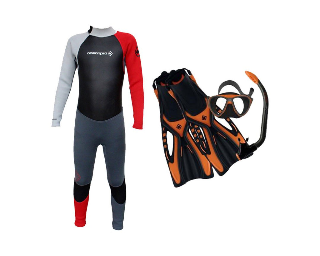 Oceanpro Bondi MSF Set Orange, Kids Diving Gear